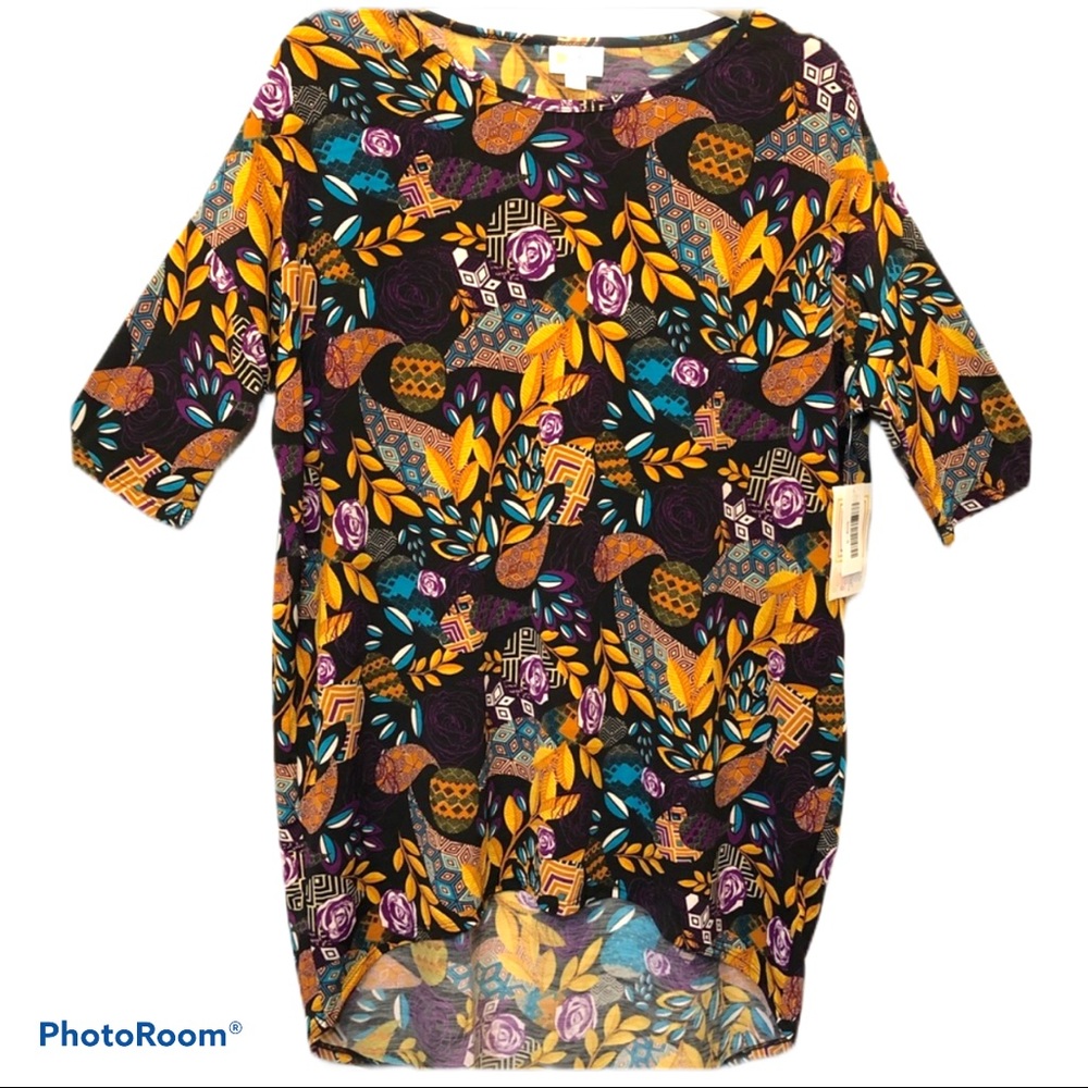 LuLaRoe Irma Floral Mixed Print High Low Tunic Slinky Material size S